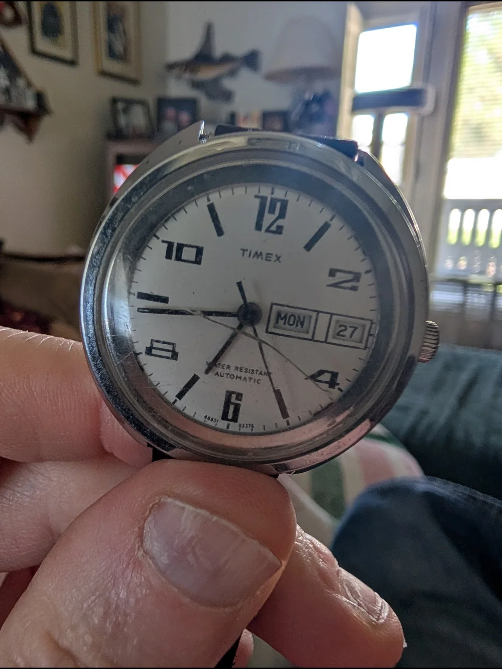 Timex Men's Silver Round Watch White Dial